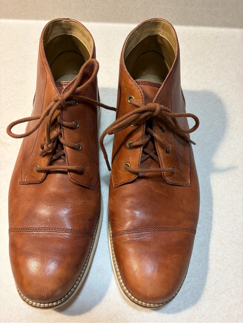 Cole Haan Classic Brown Leather Lace-Up Boots